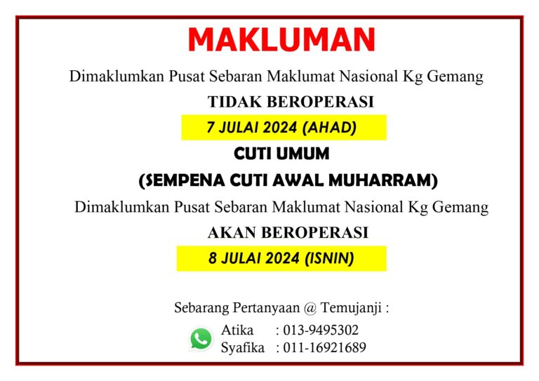 NOTIS CUTI HARI AWAL MUHARAM 7 JULAI 2024 page-0001